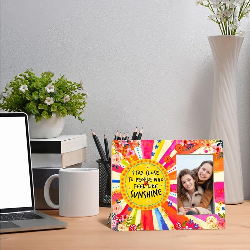 OTINGQD Inspirational Gift Photo Frame for Girl Sister Friends,Stay Close to People Who Feel Like Sunshine Sign Picture Frame for Girls Women,Birthday Day Gift for Girl,Present for Her - Image 5